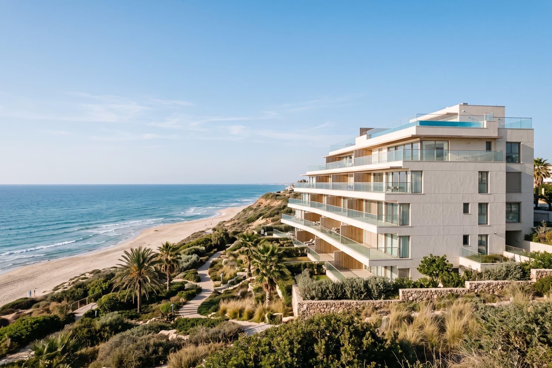 Ir Yamim apartment: contemporary residential building above the coast