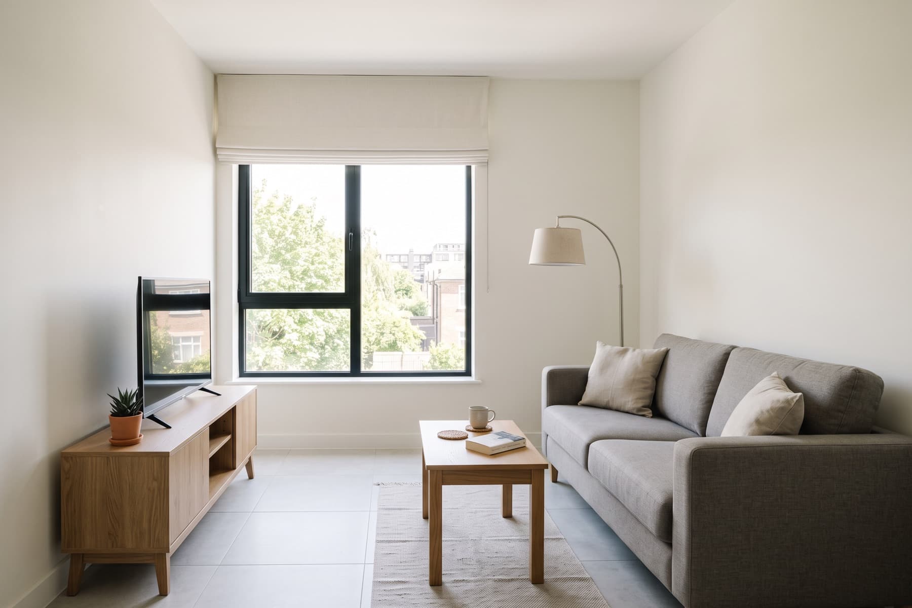 Ir Yamim apartment: living area furnished for immediate occupation