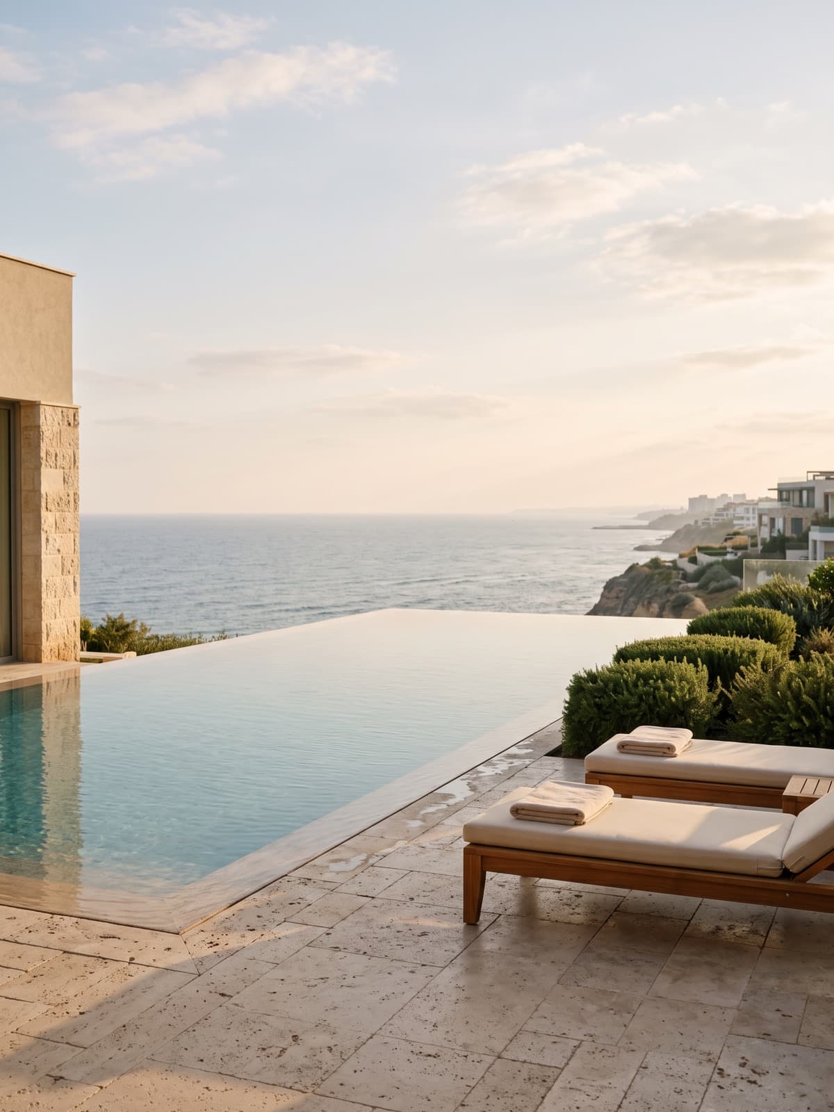 Infinity pool overlooking the Mediterranean at Herzliya Pituach