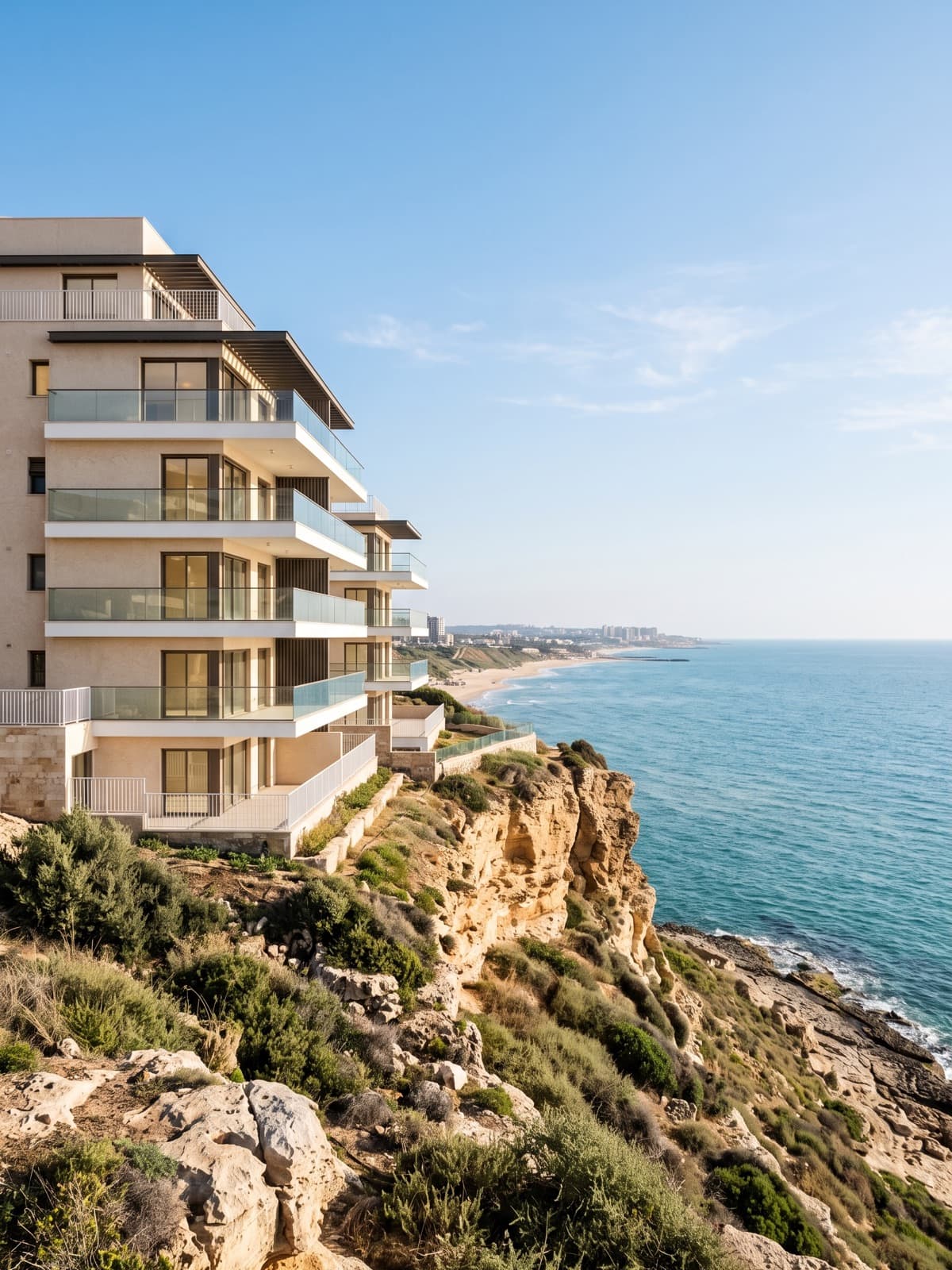 Contemporary cliff-top residence above the Netanya coast