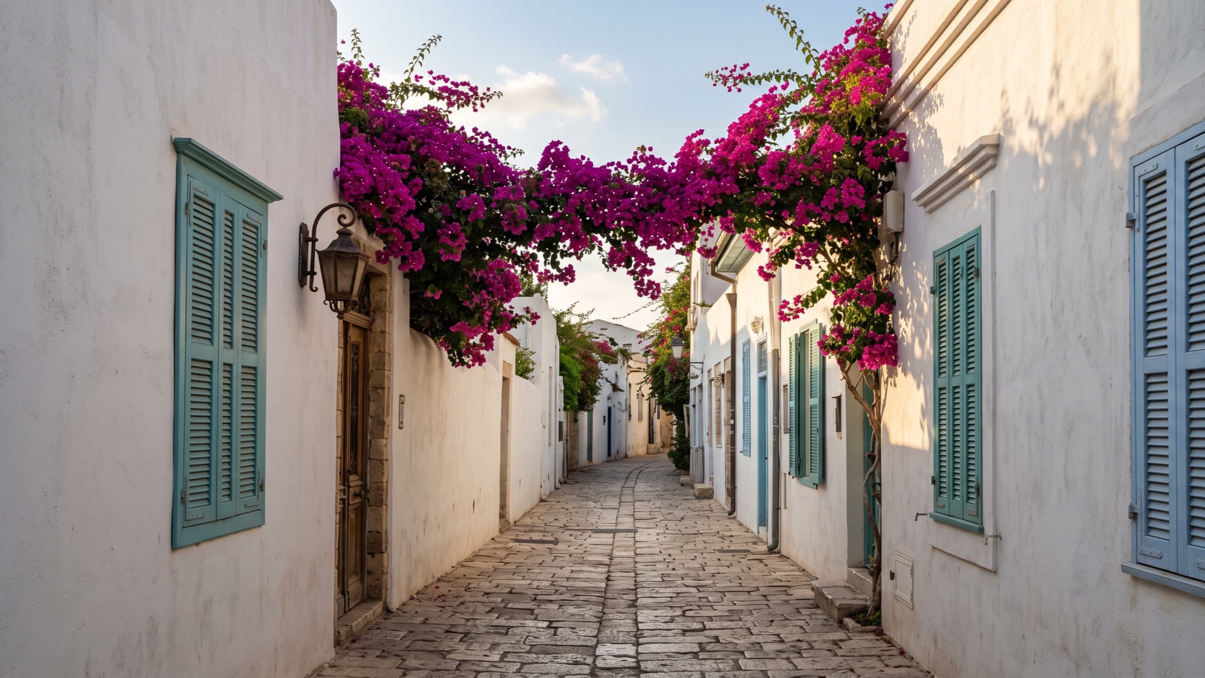 A quiet whitewashed lane in Neve Tzedek