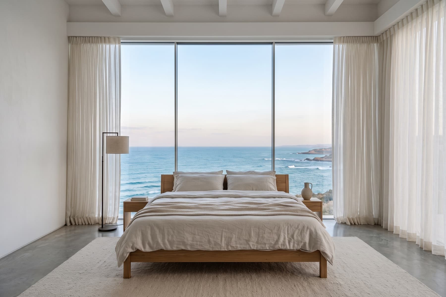 Herzliya seafront villa: principal suite facing the sea